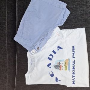 Bundle: JCrew Tshirt and Gap Chino Shorts